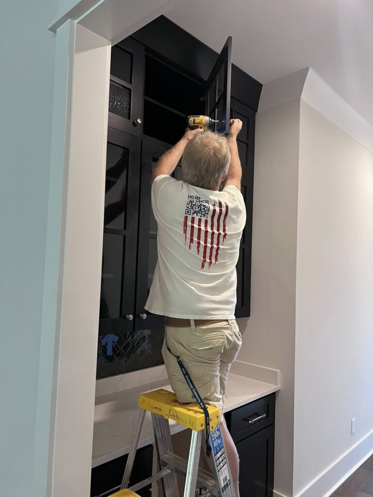 Installing Cabinet Hardware In Madison Al By American Cabinets 4